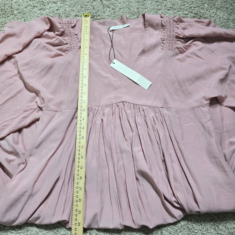 NWT Mustard Seed Pink Maxi Dress M Boho Prairie Cottagecore Puff Sleeve Romantic - Picture 6 of 8